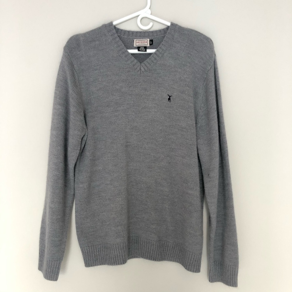 Arizona Jeans Men’s Gray V-Neck Sweater Large